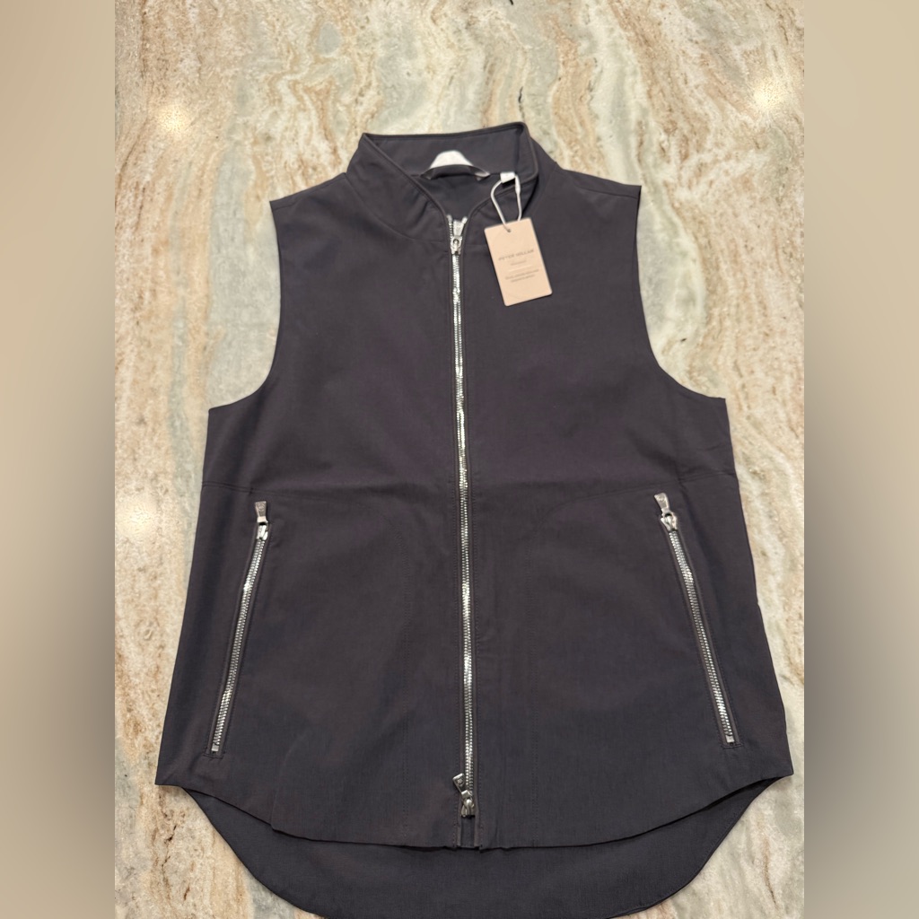 New With Tags Peter Millar Womens Full Zip Gray Vest